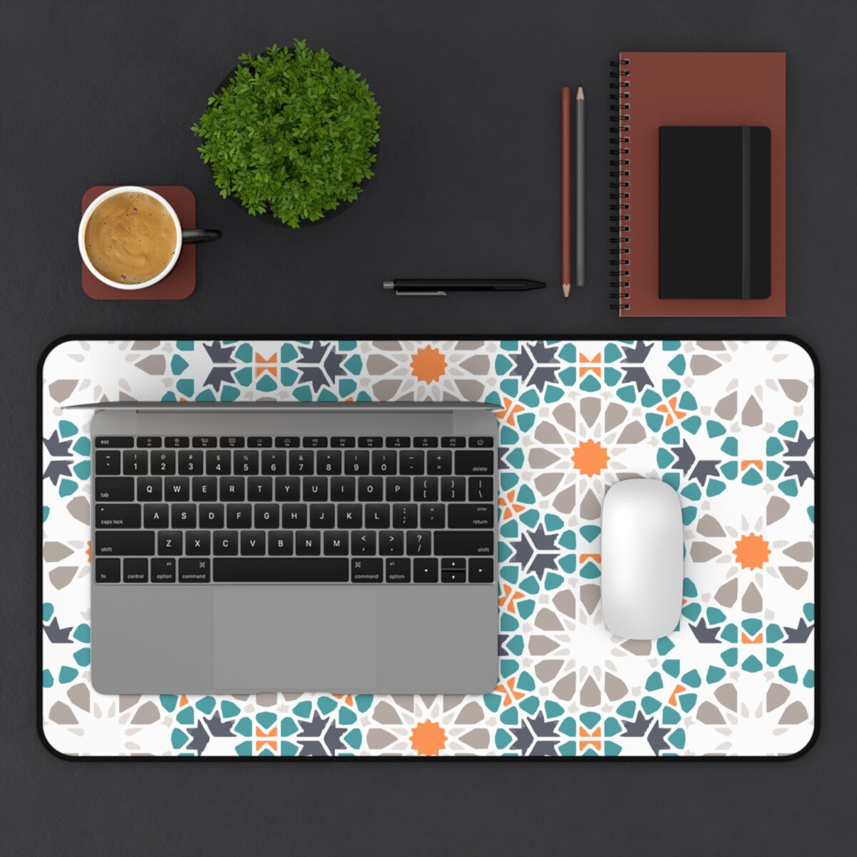 Arabic-style tiles desk mat